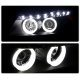 BMW 3 Series Sedan 2006-2008 Black Projector Headlights Halo LED DRL