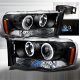 Dodge Ram 2500 2003-2005 Black Dual Halo Projector Headlights with LED