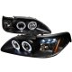 Ford Mustang 1994-1998 Black Halo Projector Headlights with LED