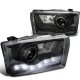 Ford F350 Super Duty 1999-2004 Black Projector Headlights LED DRL