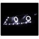 Honda Accord Sedan 2008-2012 Black Projector Headlights Halo LED DRL