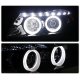 BMW 3 Series Sedan 2006-2008 Smoked Projector Headlights Halo LED DRL