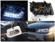 VW Jetta 1999-2004 Clear Projector Headlights with LED Daytime Running Lights