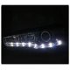 Mitsubishi Lancer 2008-2012 Chrome Projector Headlights LED DRL