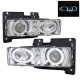 Chevy 3500 Pickup 1994-1998 Clear Halo Headlights and LED Bumper Lights