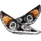 Hyundai Sonata 2011-2012 Projector Headlights Black Halo LED DRL