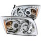 Dodge Caliber 2007-2009 Projector Headlights Chrome CCFL Halo LED Bar