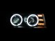 GMC Canyon 2004-2013 Black Projector Headlights with CCFL Halo