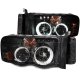 Dodge Ram 3500 2003-2005 Black Projector Headlights with Halo and LED