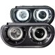 Dodge Challenger 2008-2012 HID Projector Headlights Black CCFL Halo