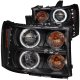 GMC Sierra 3500HD 2007-2014 Black Projector Headlights with Halo and LED