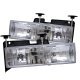 GMC Suburban 1992-1999 Clear Glass Euro Headlights