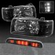 Ford F150 1992-1996 Black Euro Headlights and LED Third Brake Light