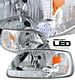 Ford Expedition 1997-2002 Clear Euro Headlights with LED City Lights