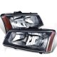 Chevy Silverado 2005-2006 Black Euro Headlights