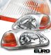 Honda Civic 1996-1998 Chrome Euro Headights
