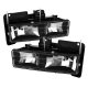 GMC Sierra 2500 1988-1998 Black Crystal Euro Headlights