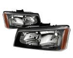 Chevy Silverado 2500 2003-2004 Black Euro Headlights