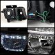 Chevy Camaro 2010-2012 Black Euro Headlights with LED Daytime Running Lights