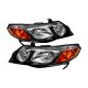 Honda Civic Sedan 2006-2011 Black Headlights