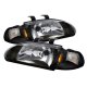 Honda Civic Sedan 1992-1995 Black Euro Headlights