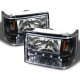 Jeep Grand Cherokee 1993-1996 Black Euro Headlights with LED