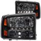 Ford F350 Super Duty 1999-2004 Black Crystal Headlights with LED