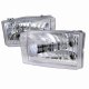 Ford F350 Super Duty 1999-2004 Chrome Euro Headlights