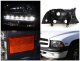 Dodge Dakota 1997-2004 Black Headlights LED DRL