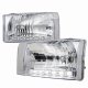 Ford F350 Super Duty 1999-2004 Chrome Euro Headlights LED