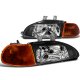 Honda Civic 1992-1995 Black Euro Headlights and Corner Lights