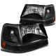 Ford Ranger 1998-2000 Black Euro Headlights and Bumper Lights Set