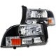 Dodge Durango 1998-2003 Black Headlights One Piece