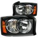 Dodge Dakota 2005-2007 Black Euro Headlights