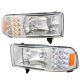 Dodge Ram 3500 1994-2001 Clear Euro Headlights with LED Corner Lights