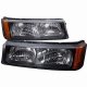 Chevy Silverado 3500 2003-2006 Black Crystal Bumper Lights