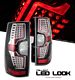 Chevy Suburban 2007-2010 Black and Clear LED Look Tail Lights