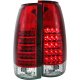 GMC Sierra 3500 1988-1998 Red and Clear LED Tail Lights
