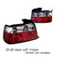 BMW E36 Sedan 3 Series 1992-1998 Red and Clear Euro Tail Lights