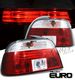 BMW E39 5 Series 1997-2000 Red and Clear Euro Tail Lights