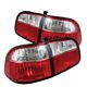 Honda Civic Sedan 1999-2000 Red and Clear Euro Tail Lights