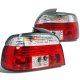 BMW E39 5 Series 1997-2000 Red and Clear Euro Tail Lights