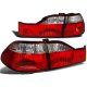 Honda Accord Sedan 1998-2000 Red and Clear Euro Tail Lights