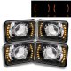 Toyota Cressida 1981-1984 Amber LED Black Chrome Sealed Beam Projector Headlight Conversion Low and High Beams