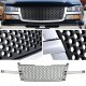 Chevy Silverado 2500 2003-2004 Chrome Trim Front Grill Black Punch Style