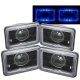Lincoln Town Car 1986-1989 Blue Halo Black Sealed Beam Projector Headlight Conversion Low and High Beams
