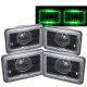 Chevy 1500 Pickup 1981-1987 Green Halo Black Sealed Beam Projector Headlight Conversion Low and High Beams