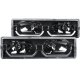 Chevy Blazer Full Size 1992-1994 Black Headlights U-shaped LED DRL