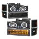 GMC Sierra 2500 1994-2000 Black Halo Headlights and LED Bumper Lights