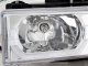 Chevy 1500 Pickup 1994-1998 Chrome Grille and LED DRL Headlights Set